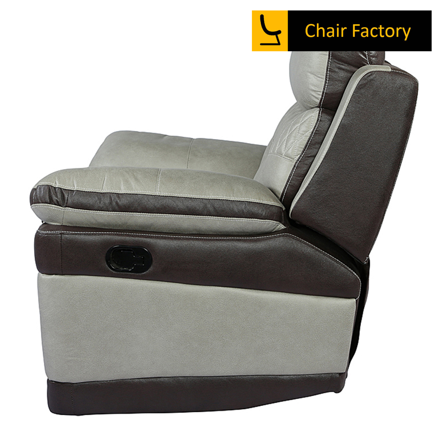 Franco Black & light Grey Leather Recliner Chair with Soft Padding